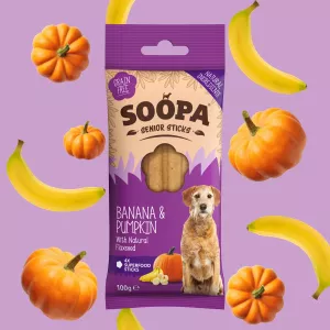 Soopa Dental Sticks är en allergivänlig spannmålsfri.Tillverkade med 100% naturliga ingredienser av human kvalitet. De hjälper till att hålla din hunds tänder rena och förbättrar andedräkten. Sprängfyllda med vitaminer, mineraler och hälsofördelar.