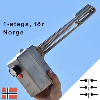 1-stegs elpatron, 1,5 - 6 kW, anpassad för Norge