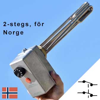 2-stegs elpatron, 2 - 9 kW, anpassade för Norge