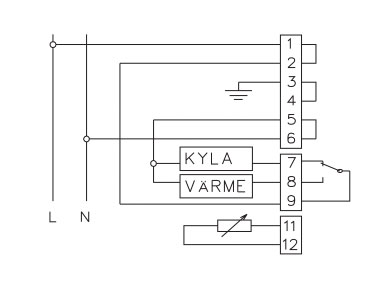 kopplingsschema elektronisk termostat 16150 och 16090