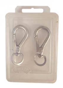 Karbinhakar med svirvel 7mm - 2-pack