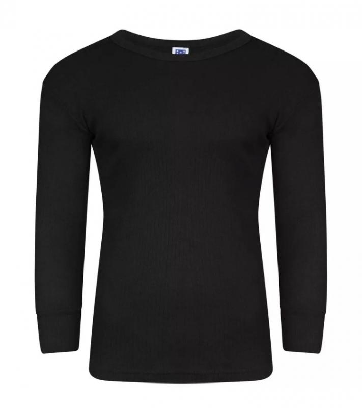 T-shirt Långärmad - 6-pack - Termisk svart Medium