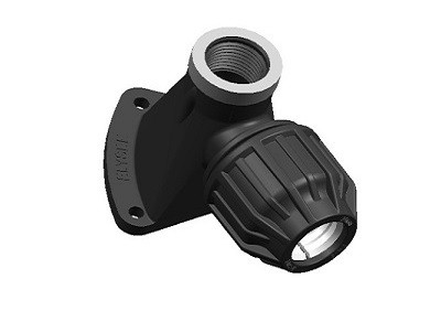 Väggfäste med anslutning till vattenslang Krök Hona Ø 25 x ¾" C10