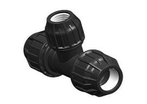 T-koppling 90° till vattenslang Ø 25mm x 20mm x 25mm