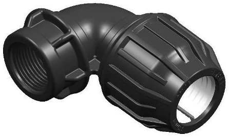 Krök 90° hona till vattenslang Gängad hona 32mm x 3/4"