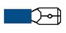 Kabelskor Flatstift Blåa Isolerade 6,3mm - 50-pack