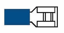 Kabelskor Flatstifthylsor Blåa Isolerade 6,3mm - 50-pack