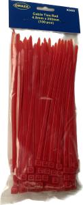 Buntband 200mm x 4,8mm  - 100-pack - Röd