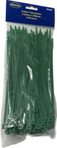 Buntband 200mm x 4,8mm  - 100-pack - Grön