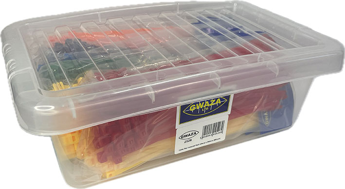 Buntband 200mm x 4,8mm - 600-pack - 6 olika färger