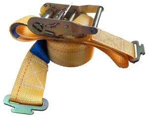 Spännband/Bandspännand med E-fäste, E-lastlåsskena, E-krok - 2 ton - 5m x 50mm
