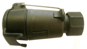 Släpvagnskontakt - Hona 7-polig med krok och lock