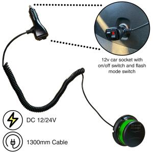 LED Varningsljus - Magnetisk med låg profil - Grön