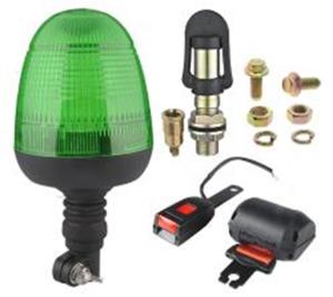 Varningsljus & Säkerhetsbälte - LED Grön lins - DIN anslutning