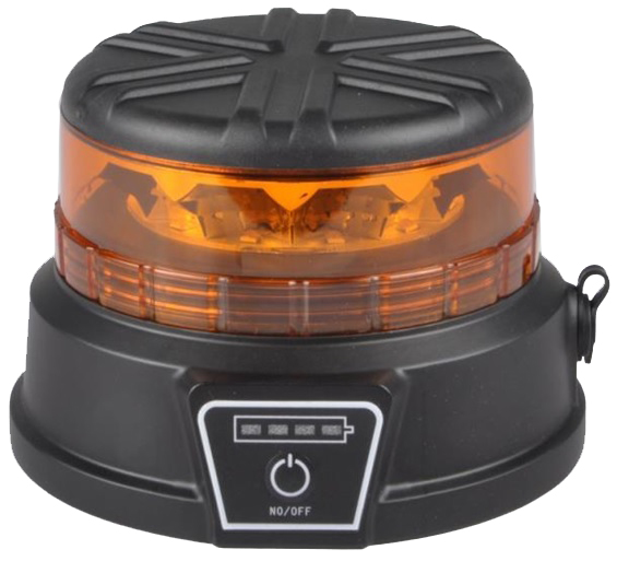 Varningsljus LED - Magnetisk - Uppladdningsbar - Amber lins