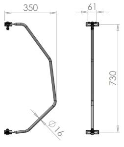 Backspegelarm 16mm
