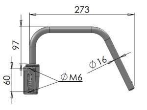 Backspegelarm 16mm Teleskoplastare