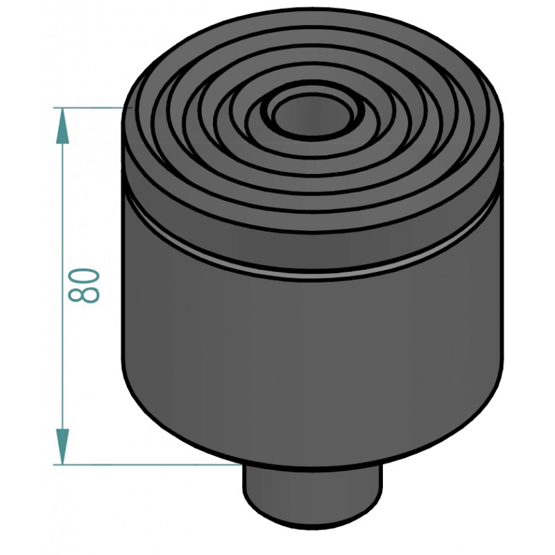 Förlängning 80mm, Ø 100x80