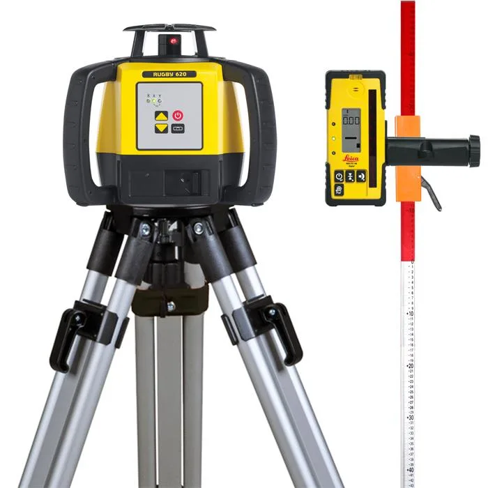 Rotationslaserpaket Rugby 620 RE 160 Leica + Stativ + Laserstång
