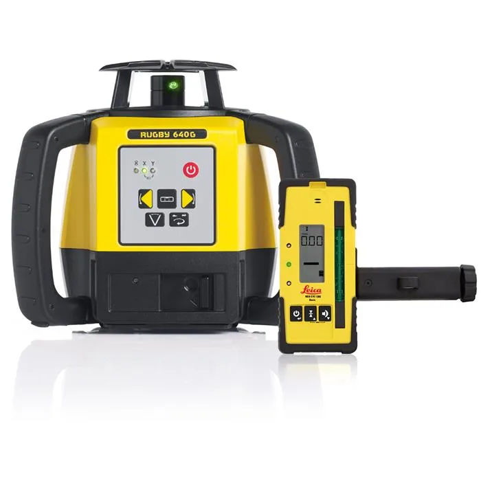 Rotationslaserpaket Rugby 640 Grön Leica + Stativ + Laserstång