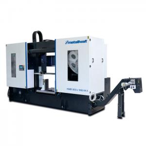 Semiautomatisk två-kolonn horisontal metallbandsåg