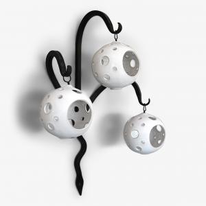 Kleva Trippel Ljusboll m. Smideskrok, vit