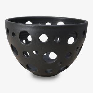 Äpplerum Fruktskål med hål, svart