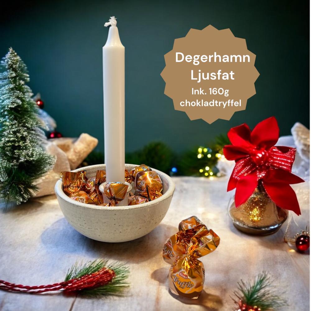 Julgåva "Degerhamn vit" inkl. 160g choklad