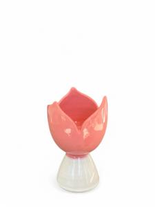Sandvik Tulpanljusstake liten 12cm, vit/rosa