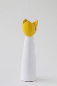 Sandvik Tulpanljusstake Stor 23cm, vit/gul