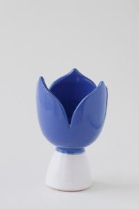 Sandvik Tulpanljusstake liten 12cm, vit/blå