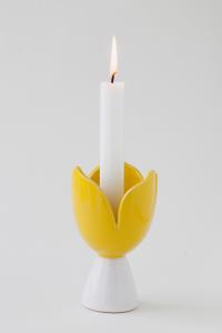 Sandvik Tulpanljusstake liten 12cm, vit/gul