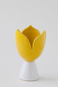 Sandvik Tulpanljusstake liten 12cm, vit/gul