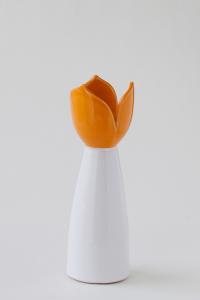 Sandvik Tulpanljusstake mellan 19cm, vit/orange