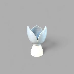 Sandvik Tulpanljusstake liten 12cm, vit/ljusblå