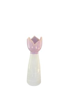 Sandvik Tulpanljusstake mellan 19cm, vit/lila