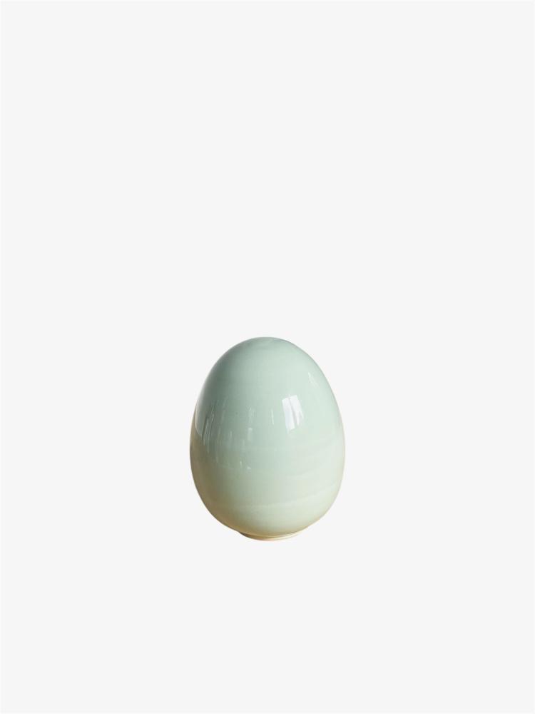 Keramikägg Stående, mintgrön, 12cm