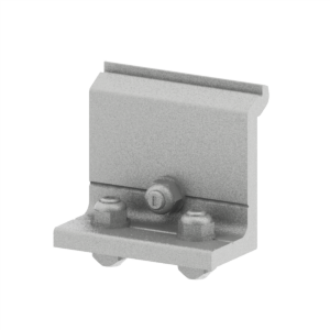 Vinkelfäste med krok 80x37. Komplett M8. T-spår 8.