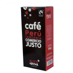 Café Perú Tanzania molido, comercio justo, 250 g