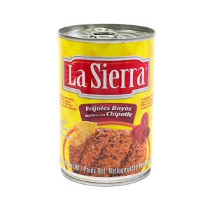 Frijoles pintos/ bayos refritos con chile chipotle - La Sierra 430g