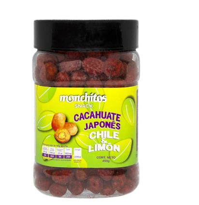 Cacahuates japoneses chile $ limón, Monchitos, 450 g (Best before 10/02/2023)