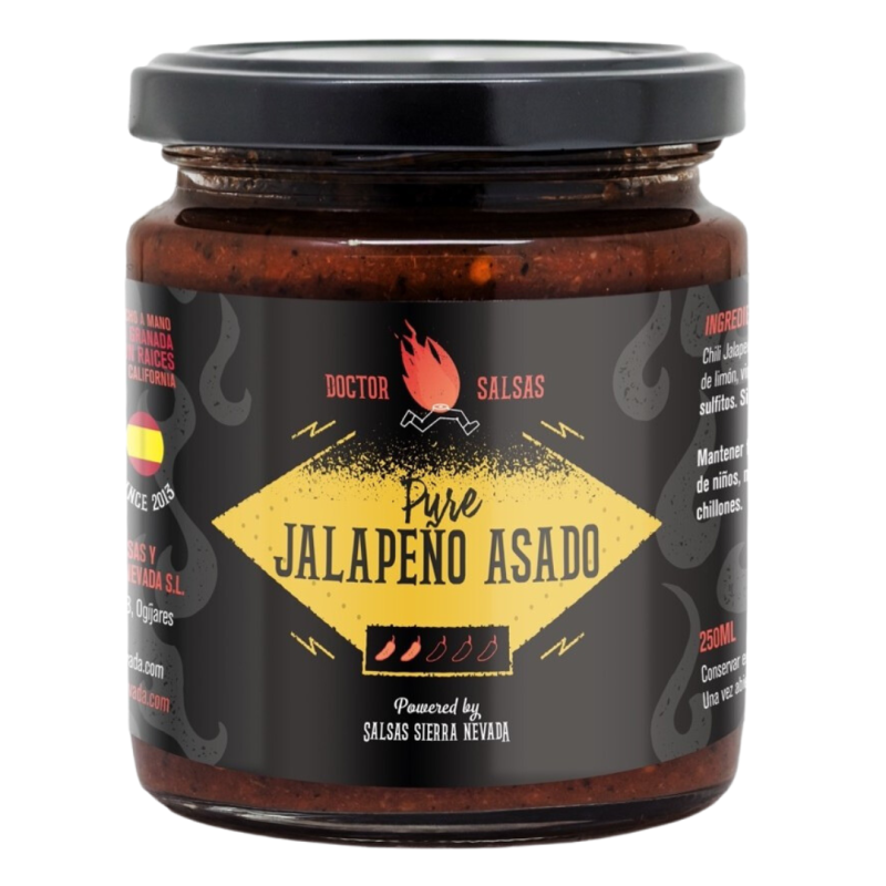 Rostade jalapeños puré, Dr. Salsas, 250 ml