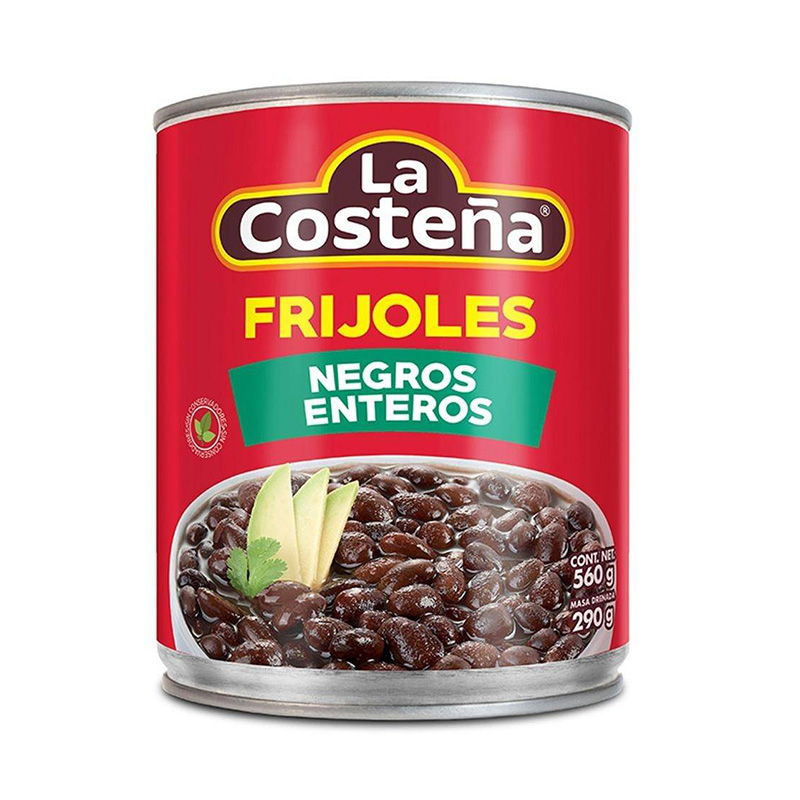 Frijoles negros enteros, La Costeña, 560 gr