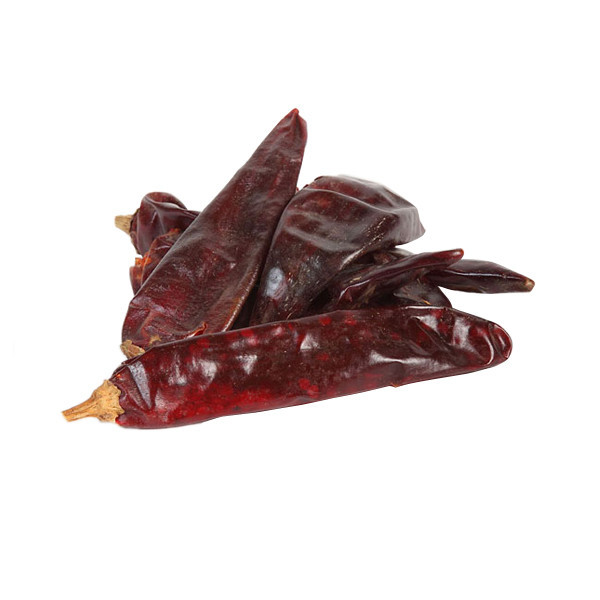 Torkade Guajillo Chili, en mild torkad chili med en rödbrunfärgad hud