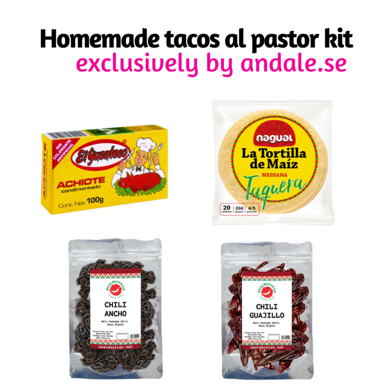 Homemade tacos al pastor kit