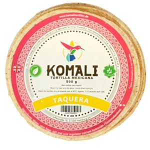 Yellow Corn tortillas Komali, 12 cm diameter (BBF 28/11/23)