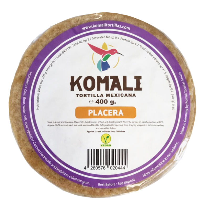 Corn tortillas Komali, 10 cm i diameter