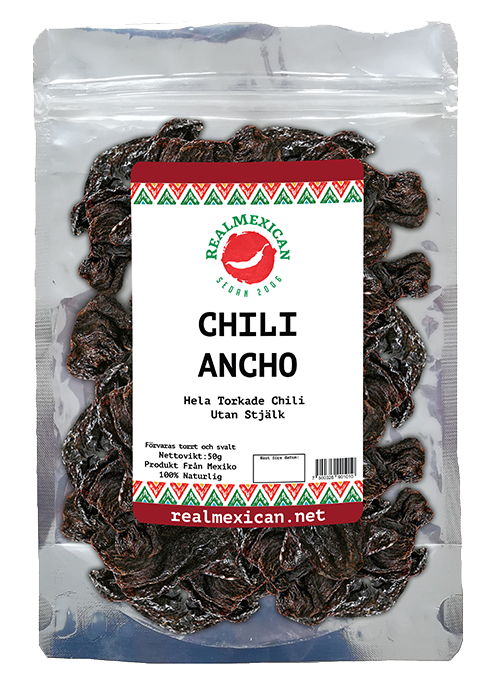 Torkade Ancho chili, RealMexican, 50 g