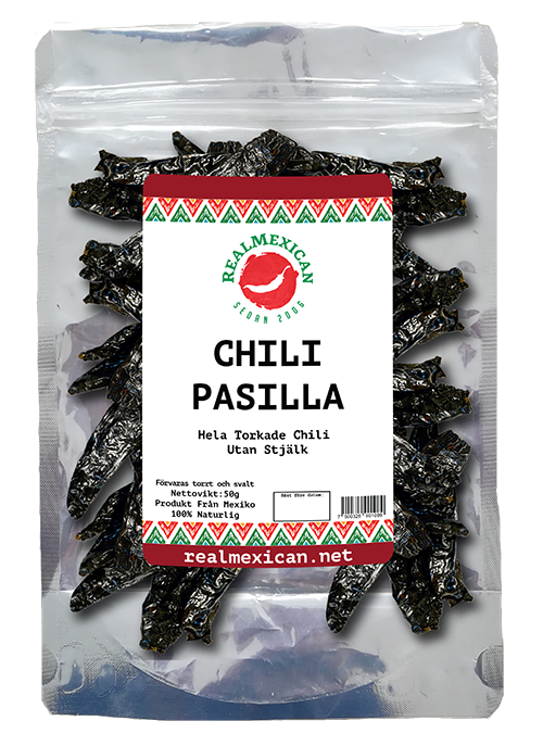 Svart Pasilla-chili, RealMexican, 500 g (Best before 06/23)