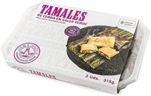 Pork in green sauce tamal, Reina de las Tortillas, 315 g (3 units)